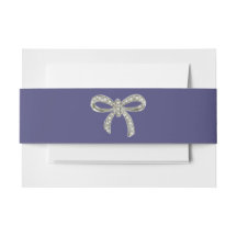 Lila Blue Diamond Bow Einladung Bauchband