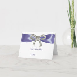 Lila Blue Diamond Bow geflochtene Platzkarte Karte