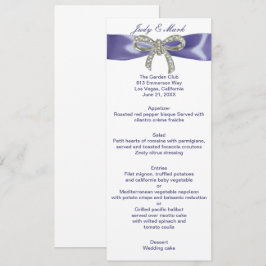Lila Blue Diamond Bow Wedelkarte Einladung