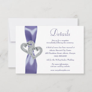 Lila Blue Diamond-Herz-Detailangaben Einladung