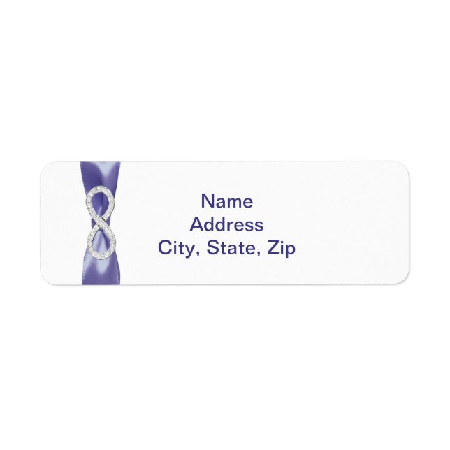 Lila Blue Diamond Infinity Address Labels (Vorne)