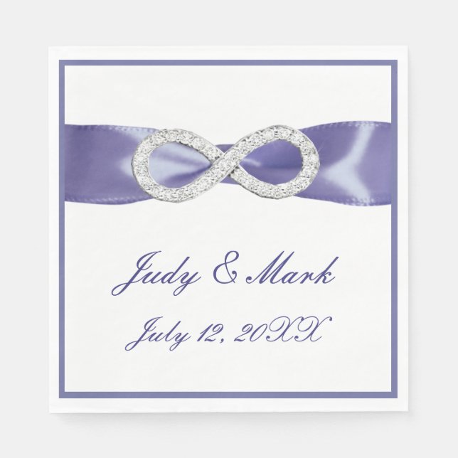 Lila Blue Diamond Infinity Paper Napkins Serviette (Vorderseite)