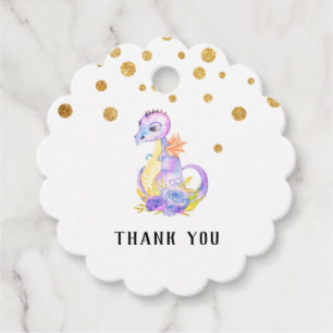 * Lila Blue Dragon Baby Dusche Niedlich Vielen Dan Geschenkanhänger