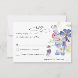 Lila Blue Floral ni Mahlzeit UAWG RSVP Karte