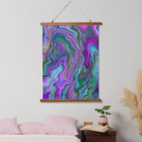 Lila Blue Green Fluid Art Wirbel Marble