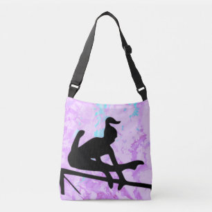 Lila / Blue Gymnastik Uneven Bars Personalisiert Tragetaschen Mit Langen Trägern