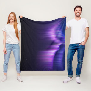 Lila Blue Haze Sky - Polarlichter Fleecedecke