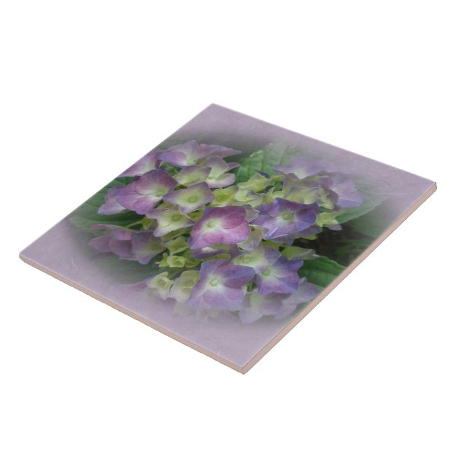 Lila Blue Hydrangea-Blume Fliese (Seite)