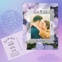 Lila Blue Hydrangea Wedding Foto Save the Date