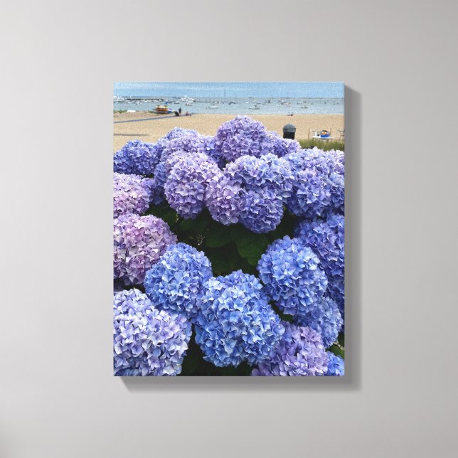 Lila, Blue Hydrangea Wrapped Canvas Leinwanddruck (Vorderseite)