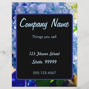 Lila Blue Hydrangeas Bouquets Flyer