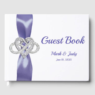 Lila Blue Infinity Heart Wedbook Gästebuch