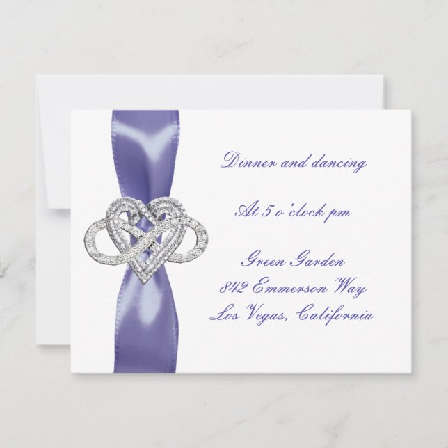 Lila Blue Infinity Heart Wedding Card (Vorderseite)