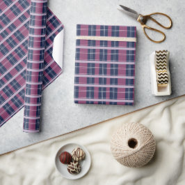 Lila Blue Kariert Tartan Muster Urlaub Geschenkpapier