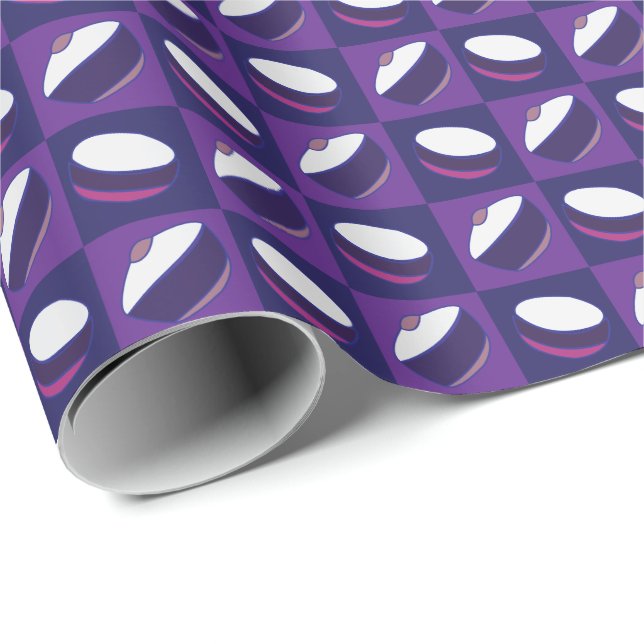 Lila Blue Kitchen Utensil Geschenkpapier (Rolleneckpunkt)
