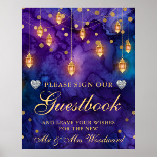 Lila & Blue Lantern Glow Wedbook Poster