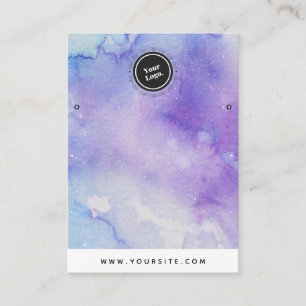 Lila Blue-Marble-Logo Ohrringe Juwelendisplay Visitenkarte