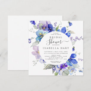 Lila Blue MauveViola Spring Floral Brautparty Einladung