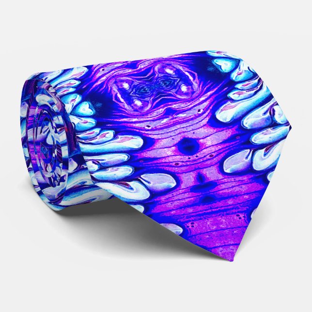 Lila/Blue Neck Tie Krawatte (Gerollt)