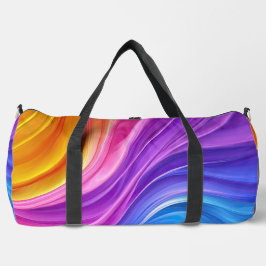LILA BLUE ORANGE GELBE ABSTRAKTE WELLEN DUFFLE BAG