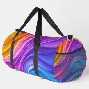 LILA BLUE ORANGE GELBE ABSTRAKTE WELLEN DUFFLE BAG