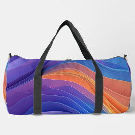 LILA BLUE ORANGE GELBE ABSTRAKTE WELLEN DUFFLE BAG