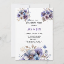 Lila Blue Painted Floral Engagement Party