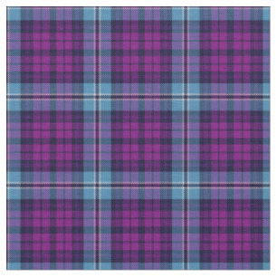 Lila Blue Scottish Tartan Kariert Stoff