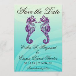 Lila & Blue Seepferd Save the Date