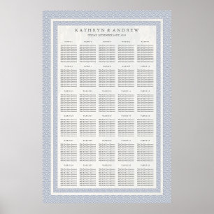 Lila Blue Seigaiha Hochzeit-/Veranstaltungsdiagram Poster