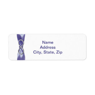 Lila Blue Silver Infinity Address Labels