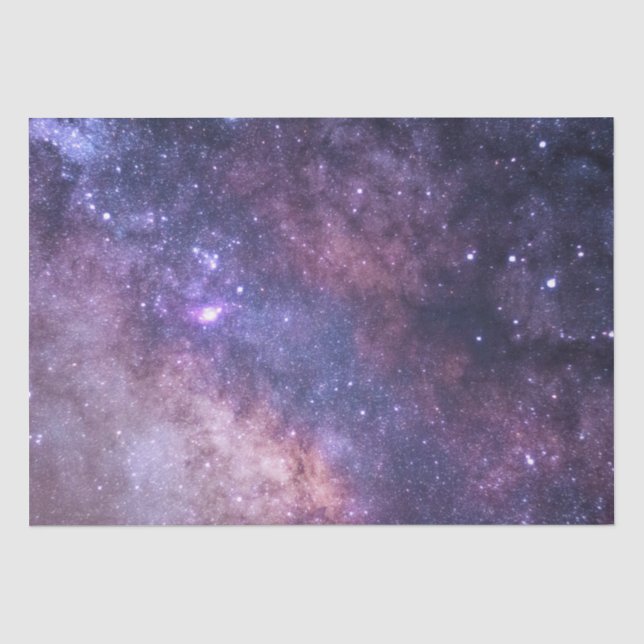 Lila Blue Sky Galaxy Starry Night Stars Modern Seidenpapier (Vorderseite)
