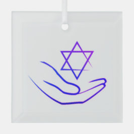 Lila/ Blue Star von David Glass Ornament