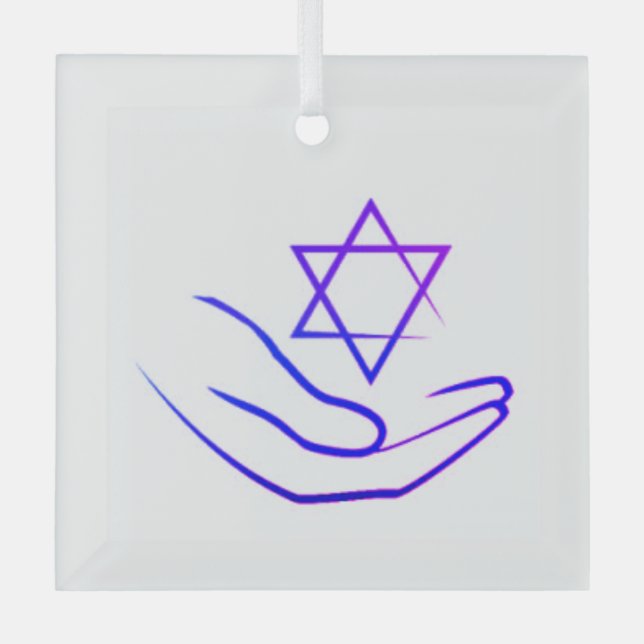 Lila/ Blue Star von David Glass Ornament (Vorderseite)