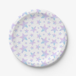 Lila Blue-Stars Princess Themed Geburtstagsparty Pappteller
