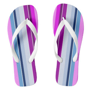 LILA BLUE STRIPTE FLUTFLÖSUNGEN FLIP FLOPS