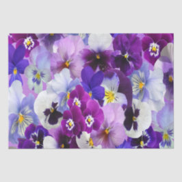 Lila Blue White Pansy Floral Blume Seidenpapier