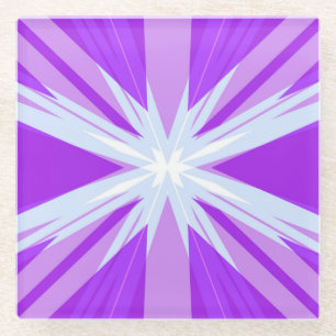 Lila Blue White Sternexplosion Star Festlich Glasuntersetzer