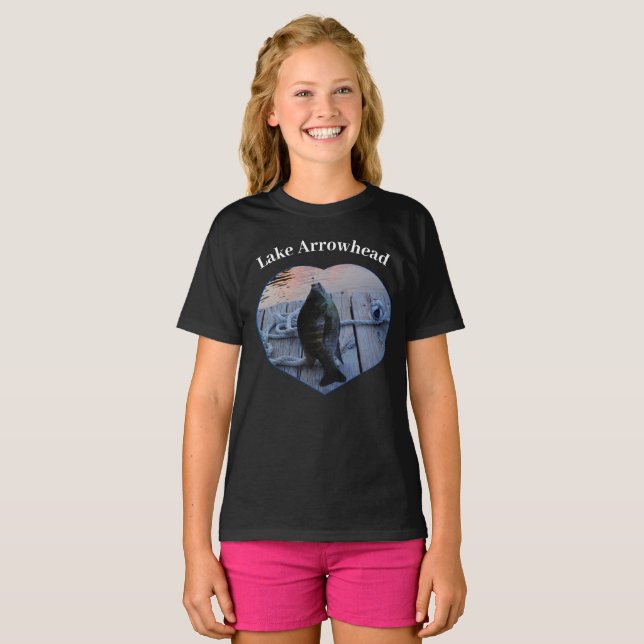 Lila Bluegill Fish Foto Herzstück Arrowhead Lake T-Shirt (Vorne ganz)