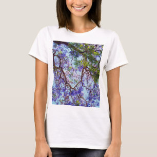 Lila blühender Jacaranda-Baum Ölfarbe, T-Shirt