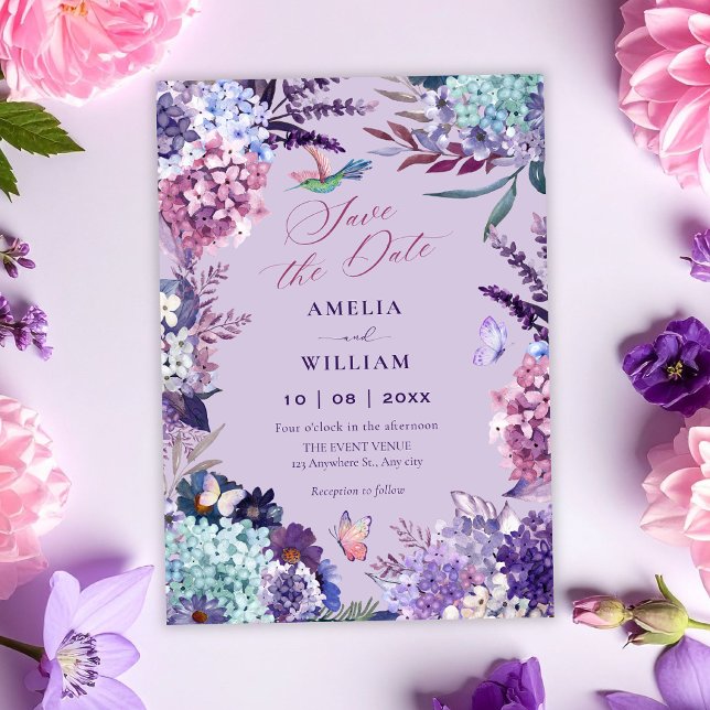 Lila blühender Zweig  Save The Date (Von Creator hochgeladen)