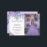 Lila Blume 16 . Geburtstag Geburtstag mit Foto Einladung<br><div class="desc">Made for you!</div>