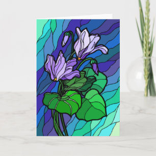 Lila Blume aus Hartglas Karte