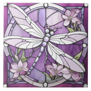 Lila Blume aus verkettetem Glattglas Fliese