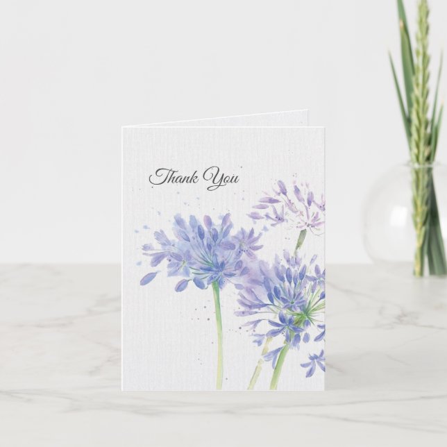 Lila Blume Beileid Vielen Dank Dankeskarte (Vorderseite)