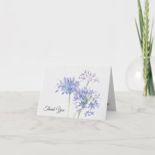 Lila Blume Beileid Vielen Dank Dankeskarte (Vorderseite)