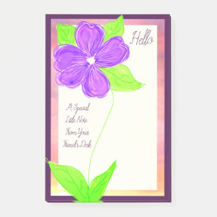 Lila Blume Bloom Post-it Klebezettel
