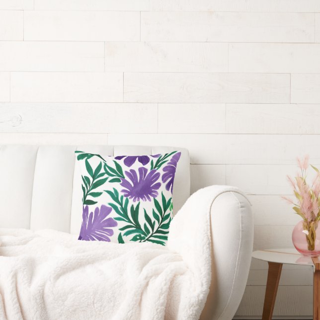 lila Blume blumenabstrakt für Zuhause Kissen (Liege)