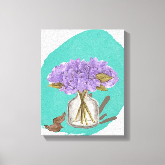 lila Blume - Blumengemälde - 11 x 14 Zoll Leinwanddruck (Vorderseite)