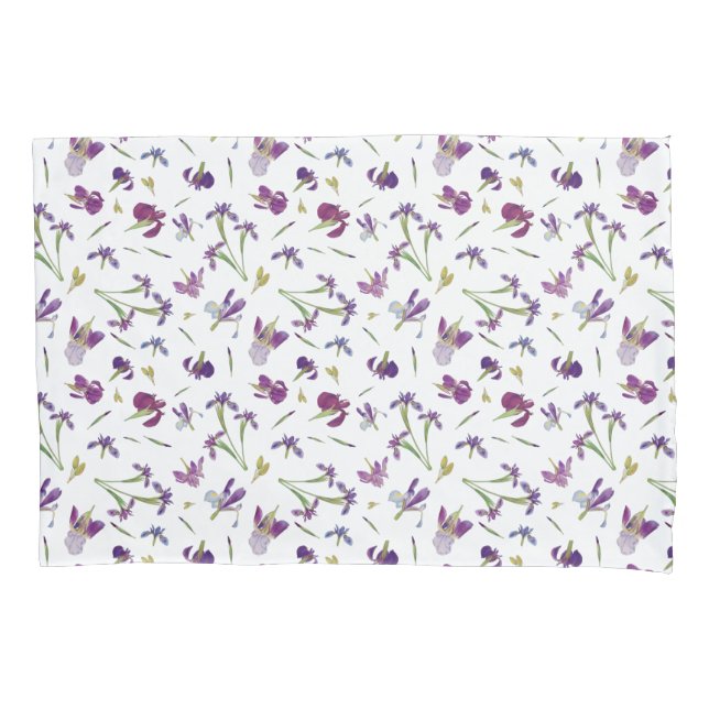Lila Blume Botanisches Muster Kissenbezug (Vorderseite)